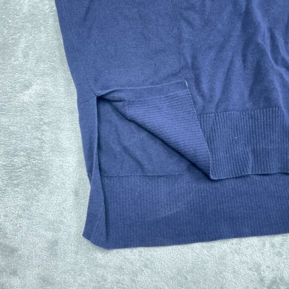 Studio Park Navy V-Neck Pullover Sweater With Red Trim M a0531 - Picture 5 of 8